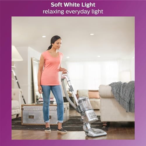 PHILIPS LED 60W A19 4-Pack Basic Soft White (2700K) 800 Lumen (10W = 60W) Frosted Flicker-Free Light Bulbs