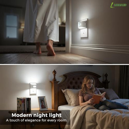 L LOHAS LED Motion Sensor Night Light, Night Lights Plug into Wall, 2 Pack