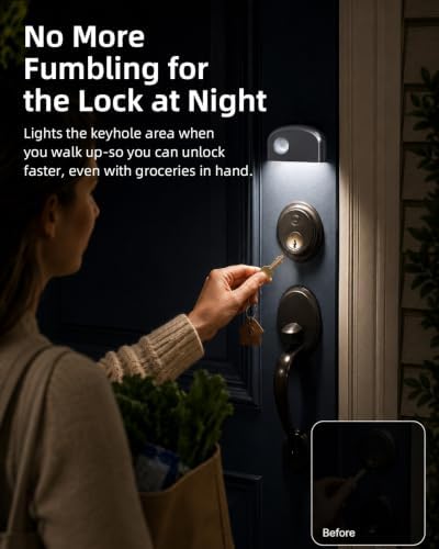 Keyhole Light,Battery Powered Motion Sensor Lights,Door Lock Light Magnetic & Dimmable, PIR Wireless Motion Detector 6500K Soft White,Portable Nightlight for Hallway,Appliance,Bathroom (2, Silver)