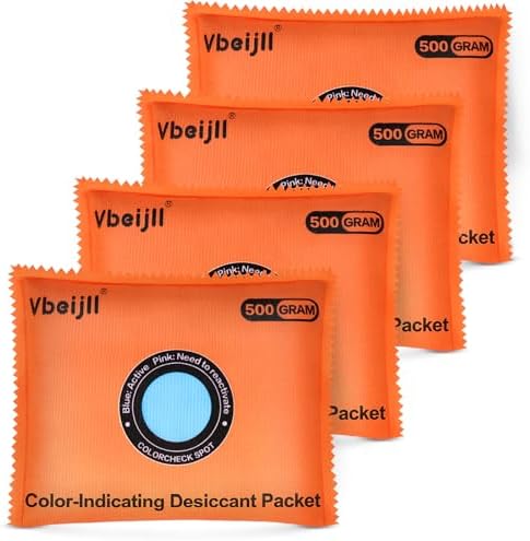 500 Gram (4 Pack) Color-Indicating Desiccant Packs for Storage
