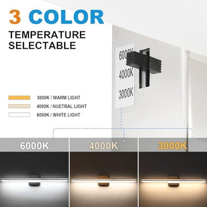 SineRise LED Modern Bathroom Vanity Light Bar (32-Inch, 3000K/4000K/6000K), Chrome Dimmable Modern Acrylic Bathroom Wall Lighting Fixtures Over Mirror