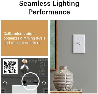 Legrand 150W Toggle LED Dimmer Light Switch Flicker-Free White 1-Pack