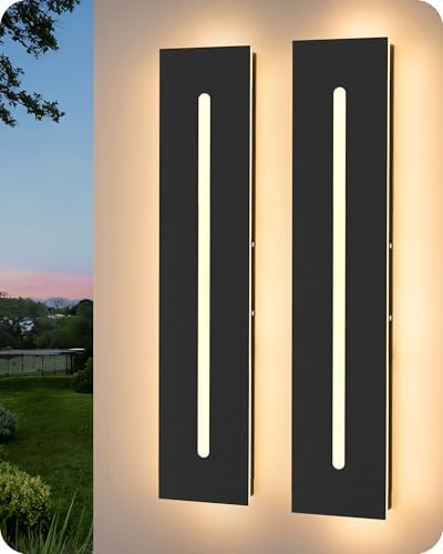 EDISHINE Upgraded 23.6" Dimmable Linear LED Modern Outdoor Wall Lights