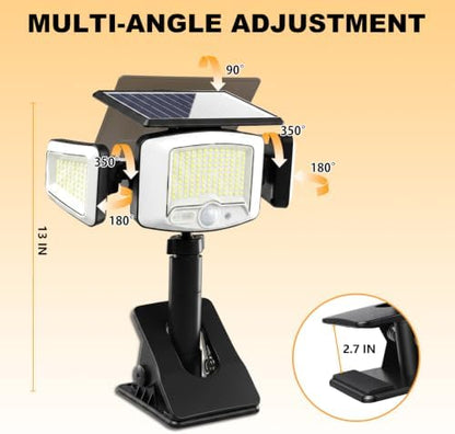 Clip-On Solar Light, Motion Sensor Outdoor Light with Stake, 1 Pack