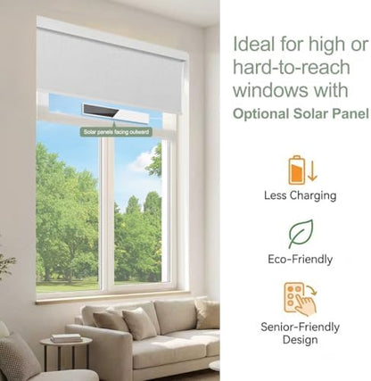 ZSHINE Motorized Blackout Roller Shades Remote Control Rechargeable(82164A)