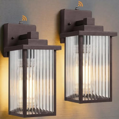2-Pack 15-Inch Dusk to Dawn Outdoor Light, Oil-Rubbed Bronze Metal