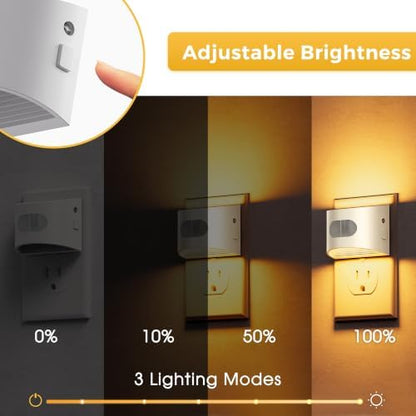 L LOHAS LED Motion Sensor Night Light, Night Lights Plug into Wall, Amber