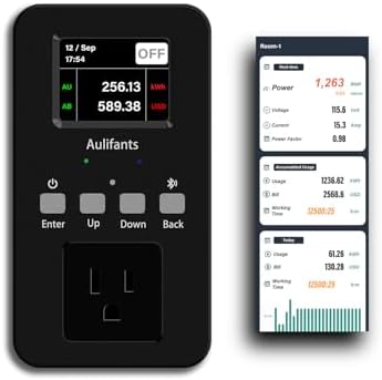 LP405 25A Heavy Duty Smart Plug Meter Sockets Industrial Energy Monitor Trip-Rate Billing, OVP/UVP/OLP Color Screen Magnetic Relay Offline Logging WiFi Tuya/Smart Life for AC/Heaters