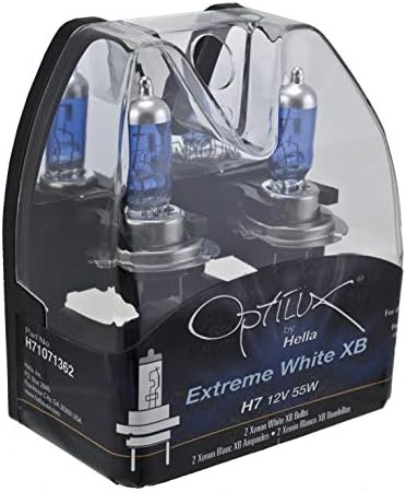 HELLA H71071362 Optilux XB Series H7 Xenon White Halogen Bulbs, 12V, 55W, 2 Pack