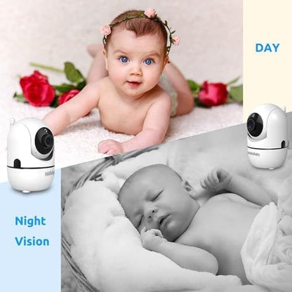 HelloBaby HB6550-2 5" Dual Camera Baby Monitor No WiFi, Pan Tilt Zoom