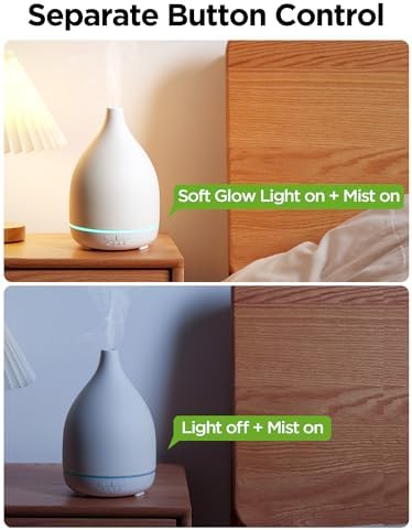 InnoGear 300ml Ceramic Essential Oil Diffuser, Diffusers for Home, White
