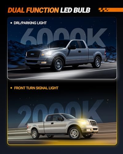 SEALIGHT 3157 Switchback LED Bulbs 3057 3457 4157 Dual Color Amber/White Anti Hyper Flash With Extra Resistor Error Free Turn Signal Lights and DRL/Parking Lights, 2PCs