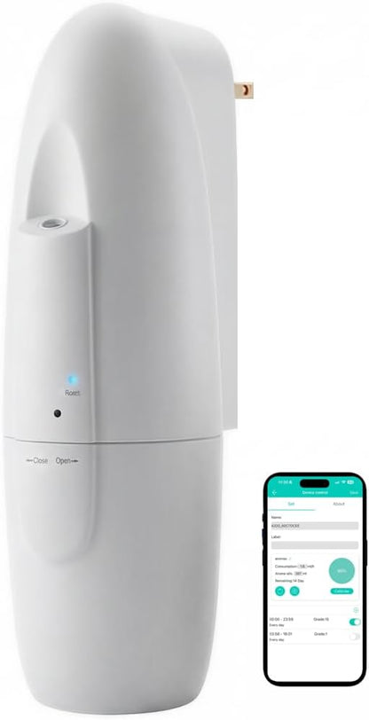 Smart Plug-in Waterless Oil Diffuser, Bluetooth/App Control, Up to 800 Sq Ft Coverage, Silent Cold-Air Diffuser for Home & Office, No Water, Pet & Kid Safe
