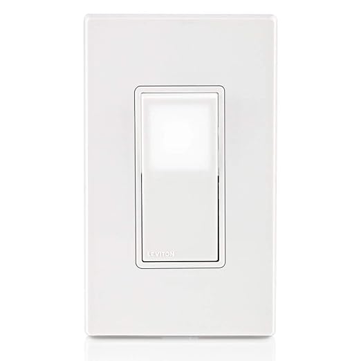 Leviton L5613-2W 15 Amp, 120/277 Volt, Decora LED Illuminated Rocker 3-Way AC Quiet Switch, Residential Grade, Grounding, White (Pack of 2)