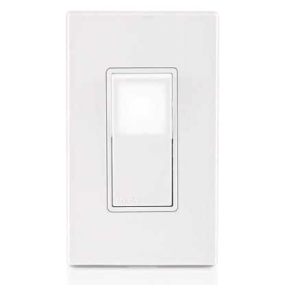 Leviton L5613-2W 15 Amp, 120/277 Volt, Decora LED Illuminated Rocker 3-Way AC Quiet Switch, Residential Grade, Grounding, White (Pack of 2)
