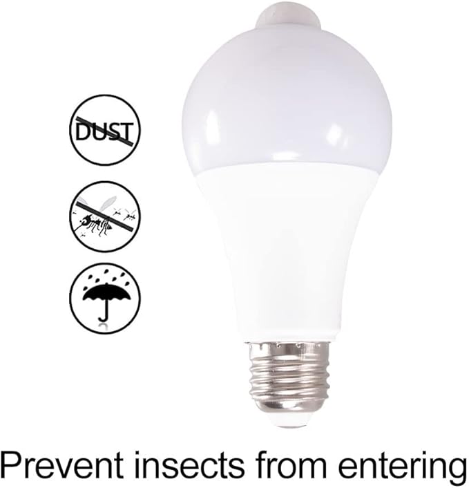 Fengyan Home Bulbs 10PCS AC85-220V 9W 12W15W LED PIR Motion Sensor Light Bulb E27 Smart Bulb Detector Sensor Lamp for Home Porch Yard Garage Lighting Household Lamp ( Color : 10pcs 15W , Size : White