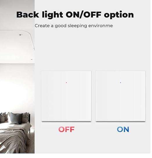 Wifi Smart Wall Switch Press Key Compatible Compatible with Alexa,Google Assistant,No Neutral line Needed and Neutral line Needed Dual Mode,EU,10A (2 Keys)