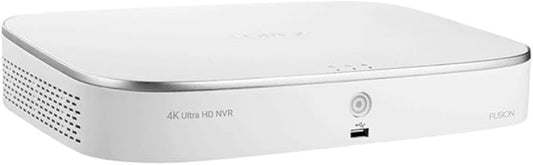 Lorex N841A82 8 Channel Fusion Series 4K HD 2TB IP Ultra HD Security System Network Video Recorder (NVR) with mart Motion Detection and Voice Control, Smart Home, White (Renewed)