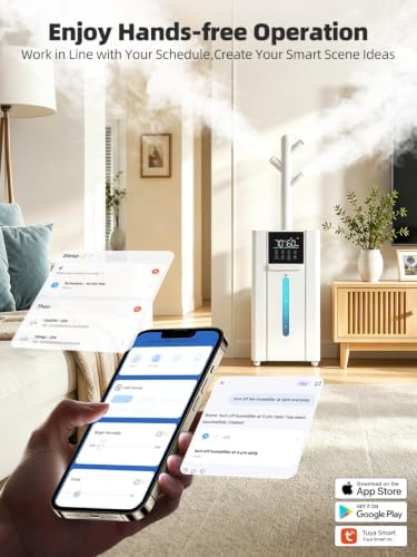 Smart Humidifiers for Large Room - GloryAir 4.8Gal Top Fill Cool Mist, App