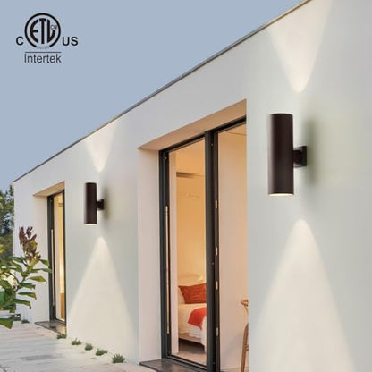 mirrea 18" Modern Outdoor Porch Light 2 Lights, Oil Rubbed Bronze, 2 Pack