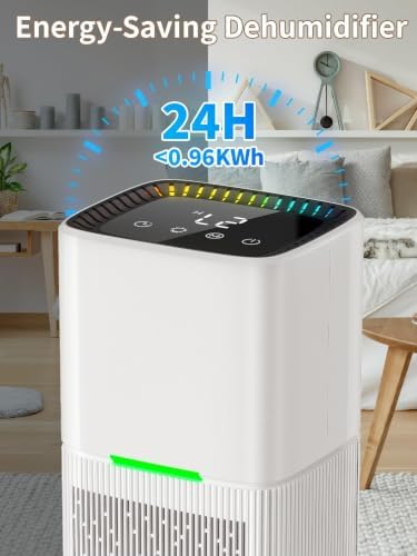 KCONBS Dehumidifier, 60 OZ Water Tank, Dehumidifiers for Home, White