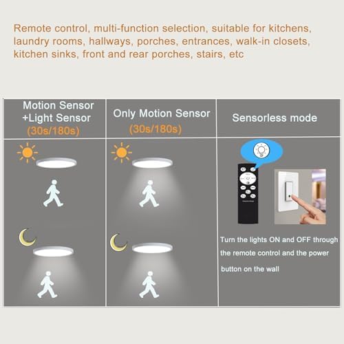 9 Inch Motion Sensor LED Ceiling Light, White