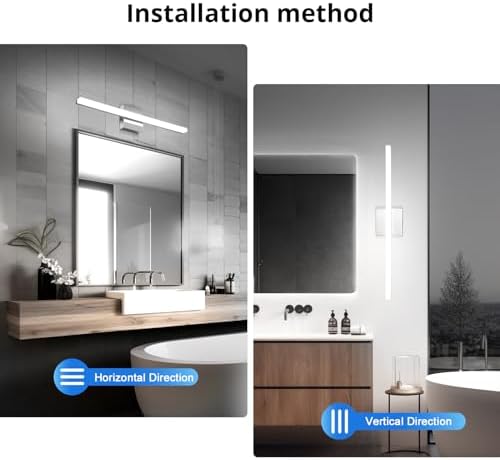 Combuh Modern Bathroom Vanity Light Fixtures, Chrome Wall Lamp Above Mirror