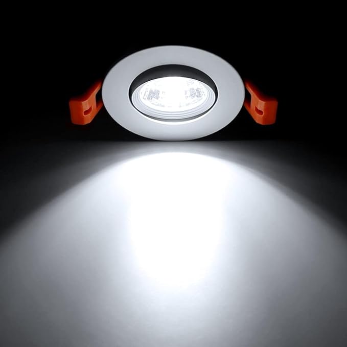 2Inch LED Recessed Ceiling Light, 3W Dimmable LED Downlight, 60 Beam Angle COB Recessed Lights with Driver, Daylight White 5500K, 25W Halogen Bulbs Equivalent for Ceiling Lighting, White 10Pack
