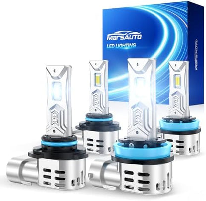 Marsauto 9005 H11 Light Bulbs Combo, 120,000 Lumens 12X Brighter