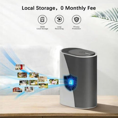 4K Solar Security Cameras Wireless Outdoor with Dual Lens, 2 Cam Kit, No Subscription Fee, Home Security System with Color Night Vision, Auto Tracking, Motion Detection