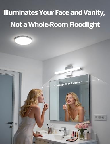 Combuh Modern Bathroom Light Fixtures Over Mirror, Vanity Wall Lamp Chrome