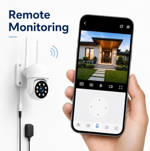 Camcamp Security Camera Wireless Outdoor, 1080P PTZ WiFi with Auto Tracking