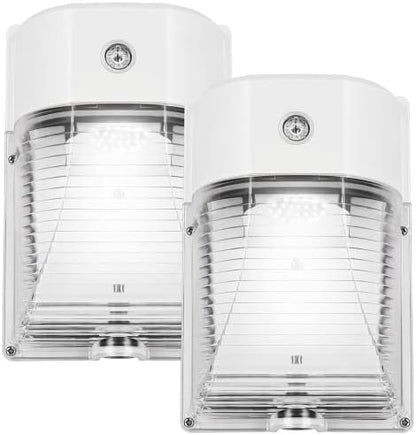CINOTON 26W LED Wall Pack Light with Dusk to Dawn Sensor 5000k White 2 Pack