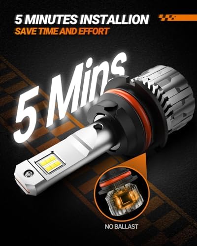 SEALIGHT 9004/HB1 LED Bulbs, 70,000LM 800% Super Bright, 6500K Cool White, Mini Size with Fan, Plug and Play, Canbus Ready Fog Light Bulbs, Powersports Accessory, Pack of 2