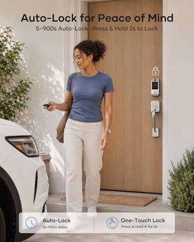 Wi-Fi Smart Front Door Lock Set, Keyless Entry Deadbolt Handle