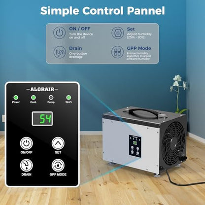 ALORAIR Smart Wi-Fi 70 Pints Crawlspace Dehumidifier with Pump Compact Unit