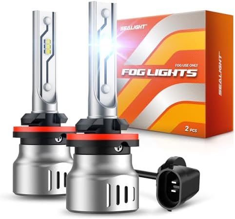 SEALIGHT 881/889 LED Fog Light Bulbs, 12000LM 6500K White-2 Pack, for SUV