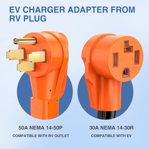 Nilight EV Dryer Charger Adapter Cord 50Amp to 30Amp 10 Gauge 14-50P 14-30R