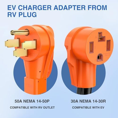 Nilight EV Dryer Charger Adapter Cord 50Amp to 30Amp 10 Gauge 14-50P 14-30R