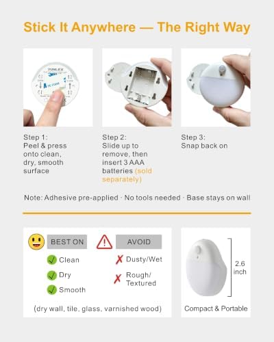 YUNLEX Toilet Light Motion Sensor 2 Pack, LED Nightlight Battery Powered