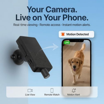 Mini Camera Wireless, 2K HD Nanny Camera with 8H Long Battery Life & Free Cloud Storage, WiFi & Offline Recording, Night Vision & Motion Detection for Pet/Home Monitoring