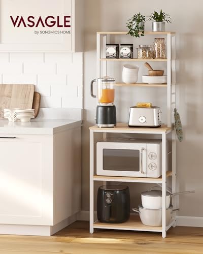 VASAGLE Coffee Bar, 23.6 Inches 6-Tier Baker's Rack with 6 Hooks