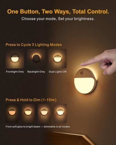 YUNLEX Toilet Light Motion Sensor, Battery Operated Night Light Indoor