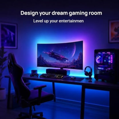 LED TV Backlight, 16.4ft RGBIC TV Backlight for 55-70 inch TV, Smart LED Light for TV with Bluetooth APP and Remote Control, Color Changing Colorful LED Light, Music Sync Function, 99+ Scene Modes