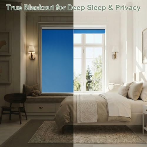 ZSHINE Motorized Blackout Roller Shades Remote Control Rechargeable(82010w)