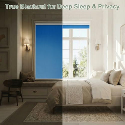 ZSHINE Motorized Blackout Roller Shades Remote Control Rechargeable(82010w)