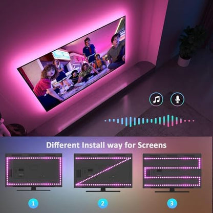 Nexillumi HDMI LED Lights for TV, 32.8ft TV LED Backlight for 70-100 Inch, RGB LED Strip Lights Behind TV, APP Remote Control Music Sync TV Led Lights for Bedroom