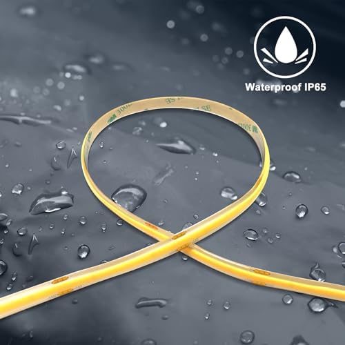Pandery led Strip Lights Waterproof,DC24V Strip Lights IP65,3000K Warm White,320LEDs/M,8MM Wide,16.4ft/5M,CRI90+,Outdoor led Strips for Bathroom Decor,Pool,Aquariums(Not Included Power)
