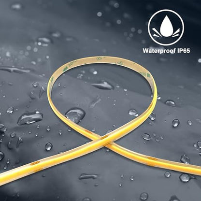 Pandery led Strip Lights Waterproof,DC24V Strip Lights IP65,3000K Warm White,320LEDs/M,8MM Wide,16.4ft/5M,CRI90+,Outdoor led Strips for Bathroom Decor,Pool,Aquariums(Not Included Power)