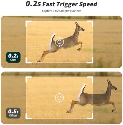 SEHMUA Trail Camera, 2K HD Live Streaming Game Camera AI Animal Detection